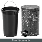 mDesign Extra Small Modern 3-Liter/.7 Gallon Round Metal Lidded Step Trash Can - Image 6
