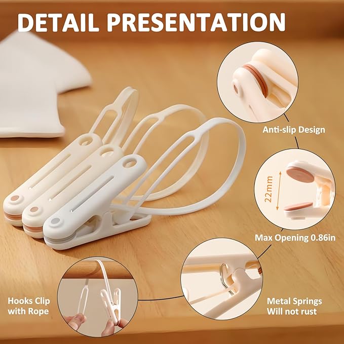 PURIPUFF 24 Pack Clothes Pins Clothes Peg Clip Pins - Image 6