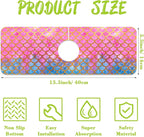 Sink Splash Guard Faucet Mat Watercolor Fish Scales Absorbent Fast Drying Mat - Image 2