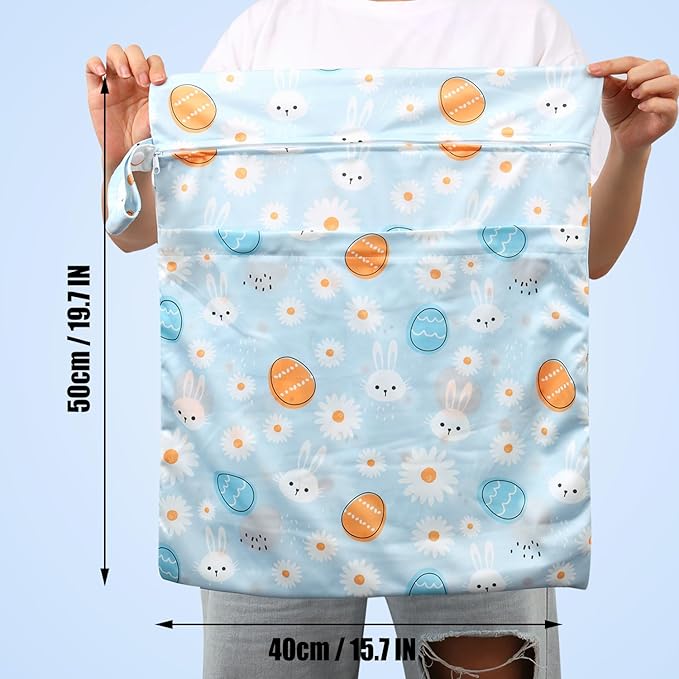 2pcs Travel Waterproof Laundry Bag, Cloth Diaper Wet Dry Bags - Image 7