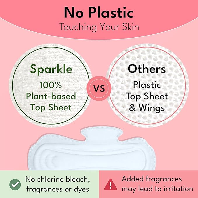 Sparkle Sanitary Pads for Women Overnight, Plant-Based Maxi Pads - Image 5