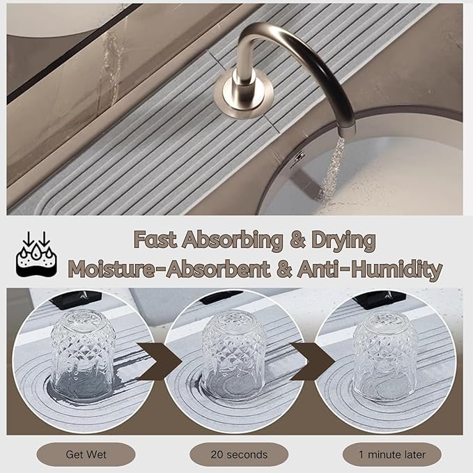 Diatomite Faucet Mat for Kitchen Sink - Image 3