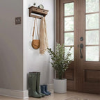 Emfogo Coat Hooks Mounted, Rustic Wood Coat Rack Mount Shelf - Image 3