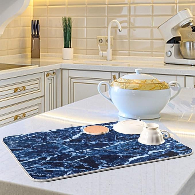 Super Absorbent Dish Drying Mat, Microfiber Fast-Drying Dish Mat, Kitchen Dish - Image 6