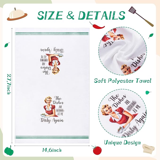 R HORSE 5Pcs Kitchen Dish Towel Funny Joked Themed Kitchen Dishcloth Absorbent - Image 2