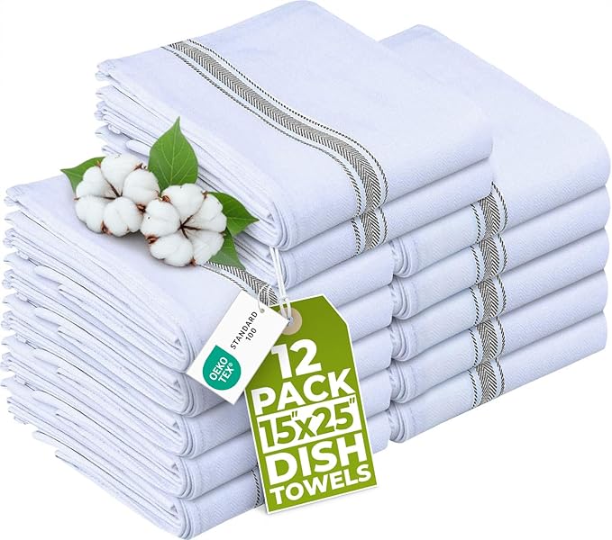Utopia Towels Grey Dish Towels 100% Ring Spun Cotton Highly Absorbent & by UTOPIATOWELS