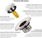 LEKEYE Tub Stopper | Shower Drain Hair Catcher | Pop-up Drain Stopper - Image 8