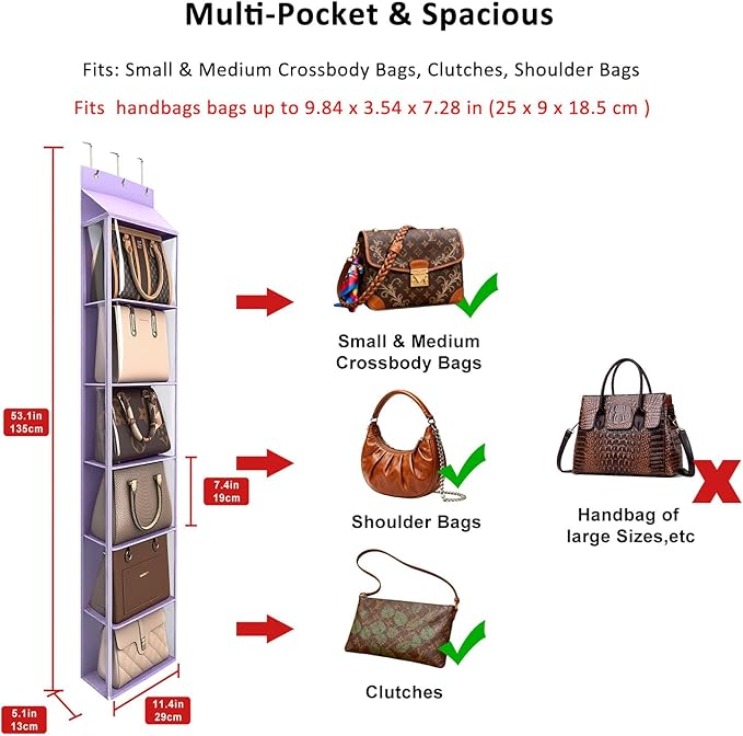 Lirex Over The Door Purse Organizer & Purse Shelf - Image 2