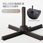 10 X 13 FT Cantilever Patio Umbrella with LED Lights Outdoor Heavy Duty Double Top Windproof Rectangle Offset Umbrellas with 360-degree Rotation for Pool Deck Backyard, Foggy Grey - Image 5