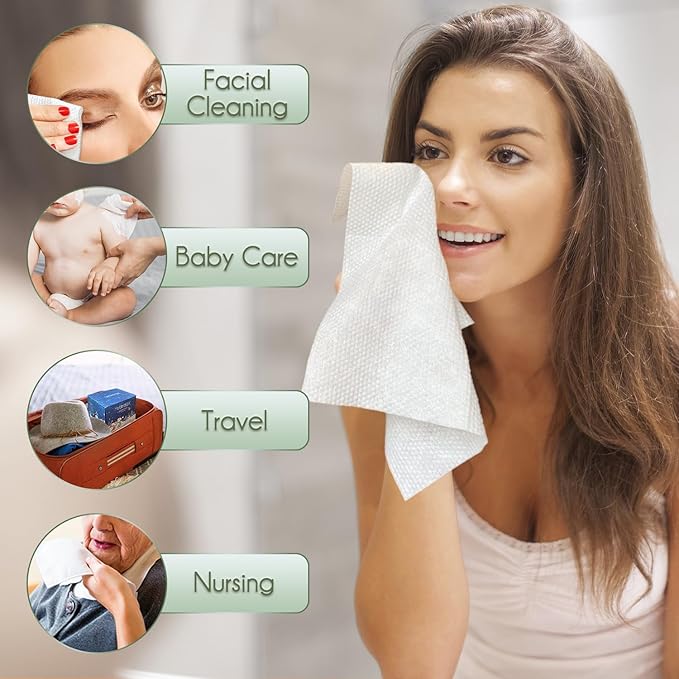 Christmas Style WOWOTEX Disposable Face Towel Biodegradable Large Dry Face - Image 6
