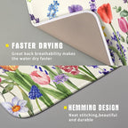 Spring Colorful Flower Dish Drying Mat 16x18 Inch Spring Summer Wildflowers - Image 3