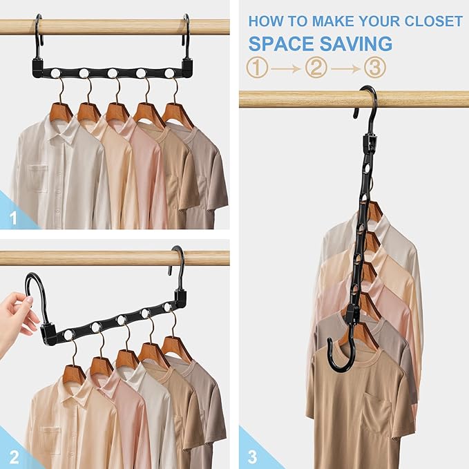 24 Pack Hangers Space Saving Magic Space Saver Storage Smart Plastic Clothes - Image 4