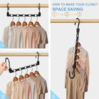 24 Pack Hangers Space Saving Magic Space Saver Storage Smart Plastic Clothes - Image 4