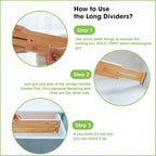 ANTOWIN Bamboo Drawer Dividers Organizers, Drawer Separators Splitter, 17-22 - Image 7