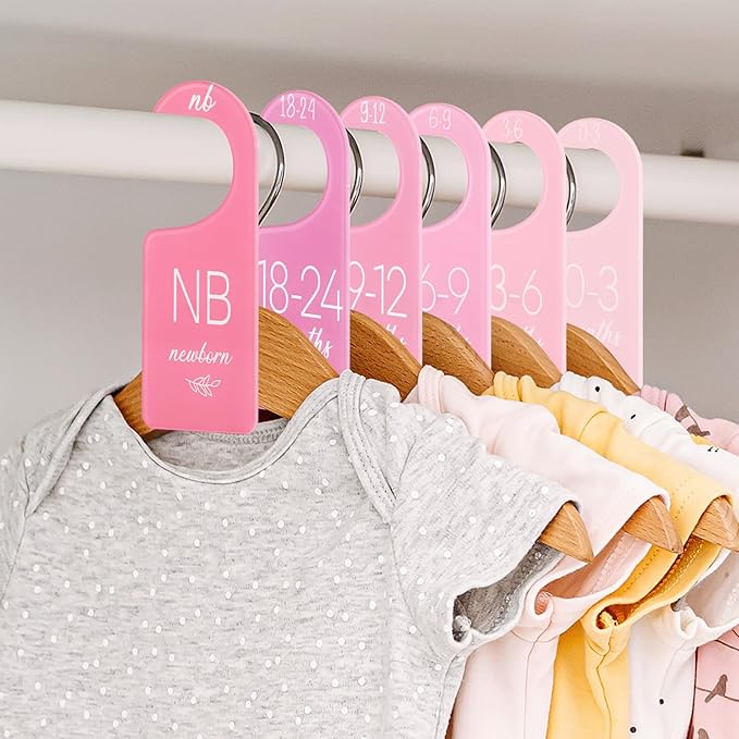 Whaline Acrylic Baby Closet Dividers Pink Hanging Infant Clothes Hanger - Image 6