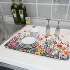 Kawani Spring Summer Flowers Dish Drying Mat - Image 6