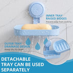 LEVERLOC Soap Dish Holder for Shower Suction Cup Wall Mounted Self Draining - Image 4