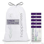 happimess 13.2 Gallon Drawstring Trash Bags, Lavender Scent, Heavy Duty MDPE by Happimess