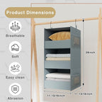 3-Shelf Hanging Closet Organizer and Storage, Foldable Hanging Closet Shelves - Image 3