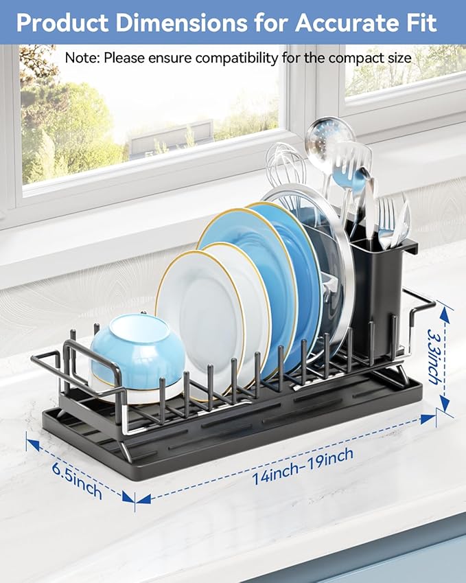 Small Dish Drying Rack in Sink, Expandable Dish Drainer Over Sink - Image 6