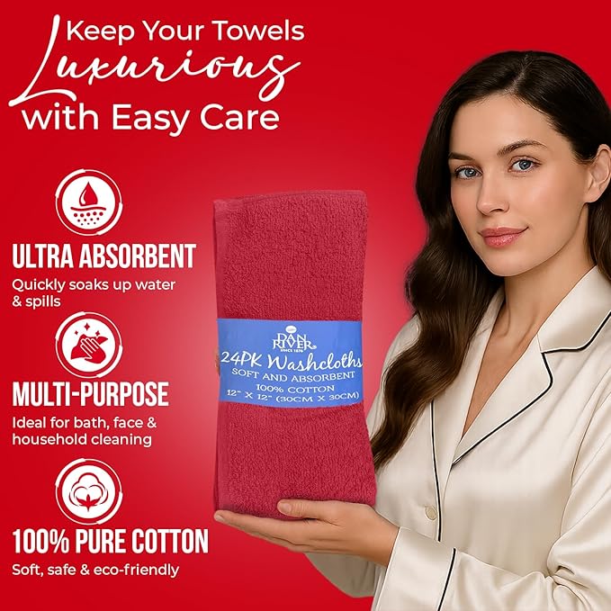 DAN RIVER 24 Pack Wash Cloths for Showering - Image 4