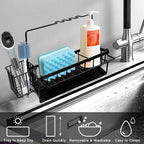 Yazoni Sponge Holder for Kitchen Sink, Rustproof Kitchen Sink Organizer - Image 7