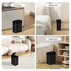 3 Pack Bathroom Trash Can with Lid, 2.5 Gallon Small Slim Trashcan, Automatic - Image 7