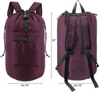 BeeGreen Laundry-Bag-Backpack-Heavy-Duty, Burgundy Nylon Drawstring Portable - Image 2