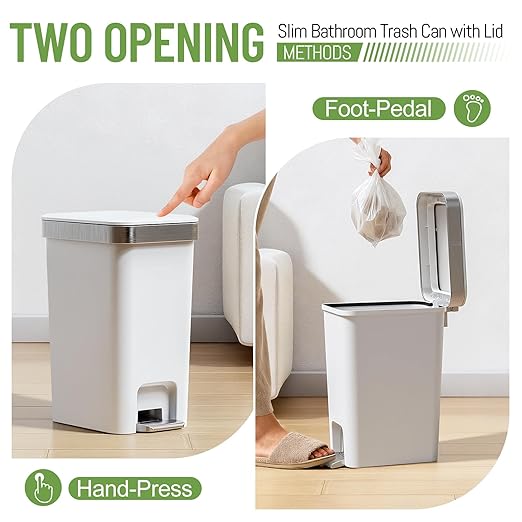 2 Pack Bathroom Garbage Can - Image 5