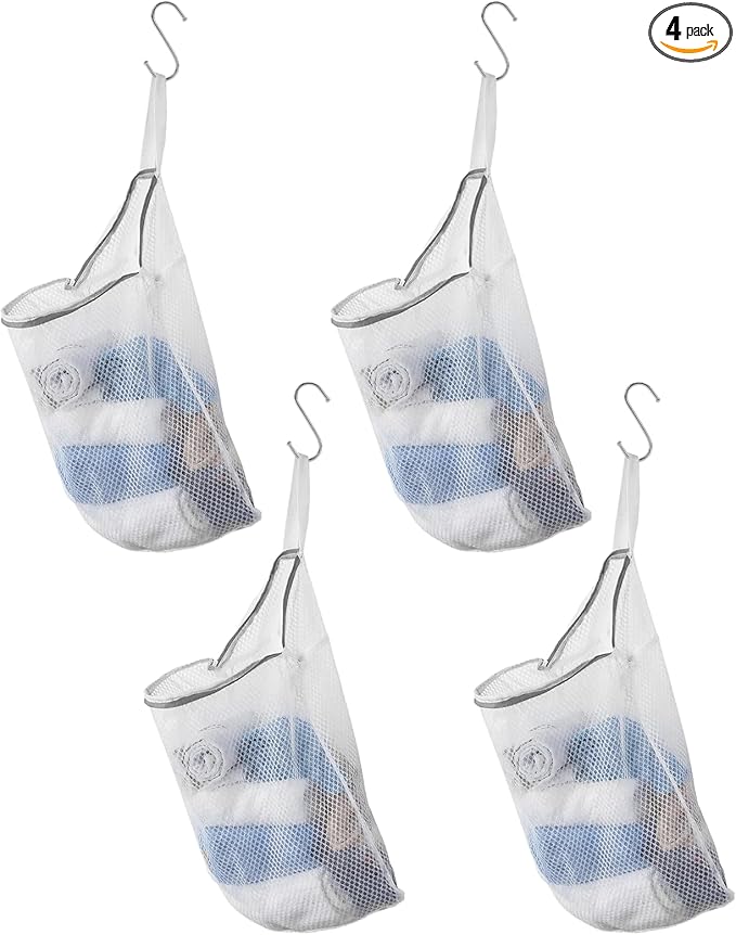 4 Pcs Mesh Hanging Laundry Bag by Unknown