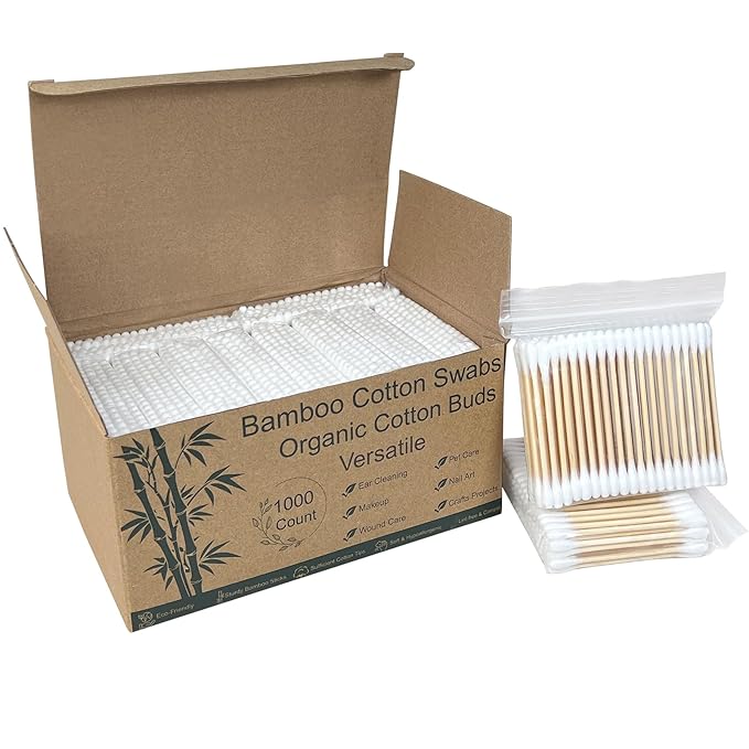 Eyxformula 1000 Count Wooden Cotton Swabs, Sustainable Bamboo Sticks & Soft Tips by eyxformula