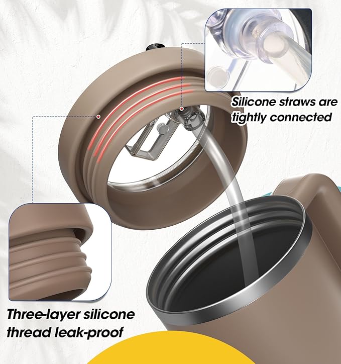 30oz Flip Straw Leak Proof Lid for Stanley Quencher, 30 oz Tumbler Lid - Image 4