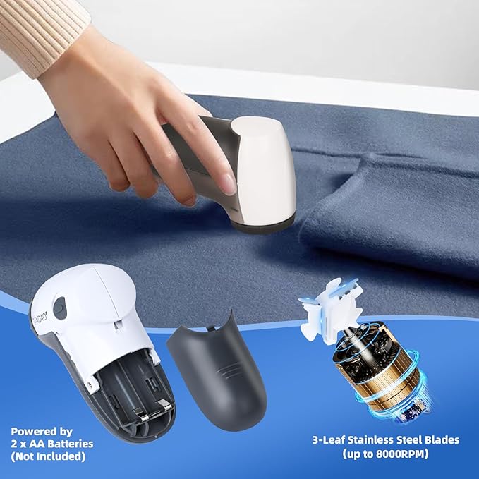 Electric Fabric Shaver and Lint Remover, Portable Fuzz Remover - Image 3