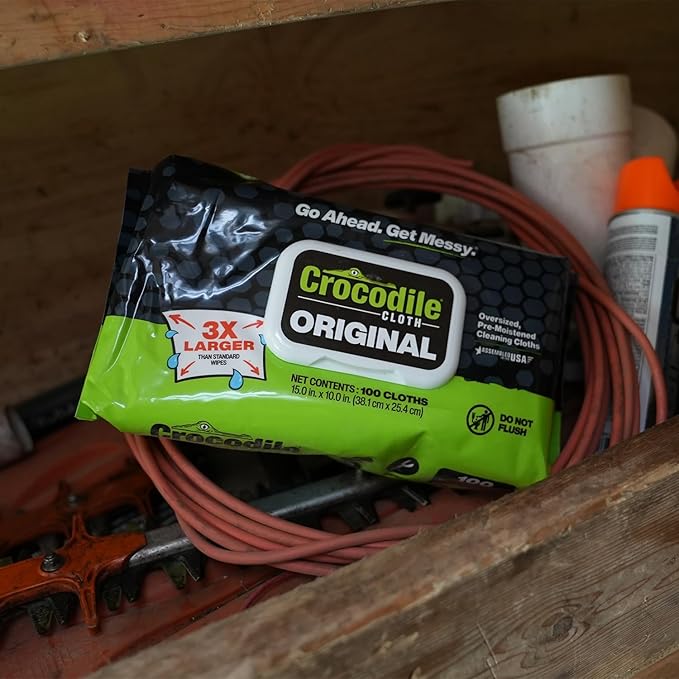 Crocodile Cloth Original Cleaning Wipes, Water-Based, Safe on Skin, Cuts Grease - Image 6