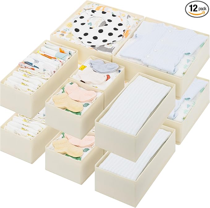 GRANNY SAYS Drawer Organizer Clothes, 12 Pack Dresser Organizer Bins by GRANNYSAYS