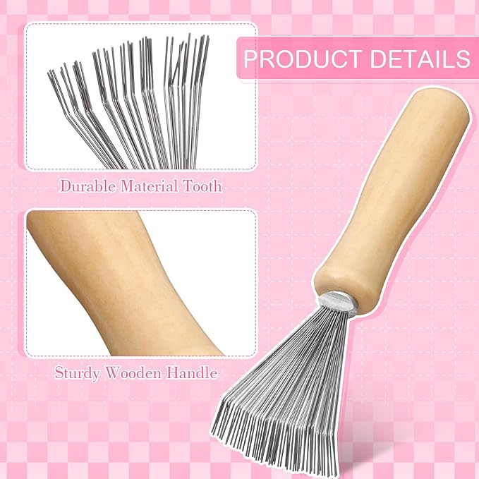 Boao 2 Pieces Hair Brush Cleaning Tool Comb Cleaner Brush Mini Comb Cleaning - Image 5
