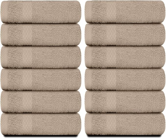 White Classic Luxury Cotton Washcloths 13x13 Inch - Image 7