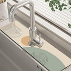 Abstract Minimalistic Geometric Kitchen Sink Splash Guard Mat Absorbent Fast by Unknown