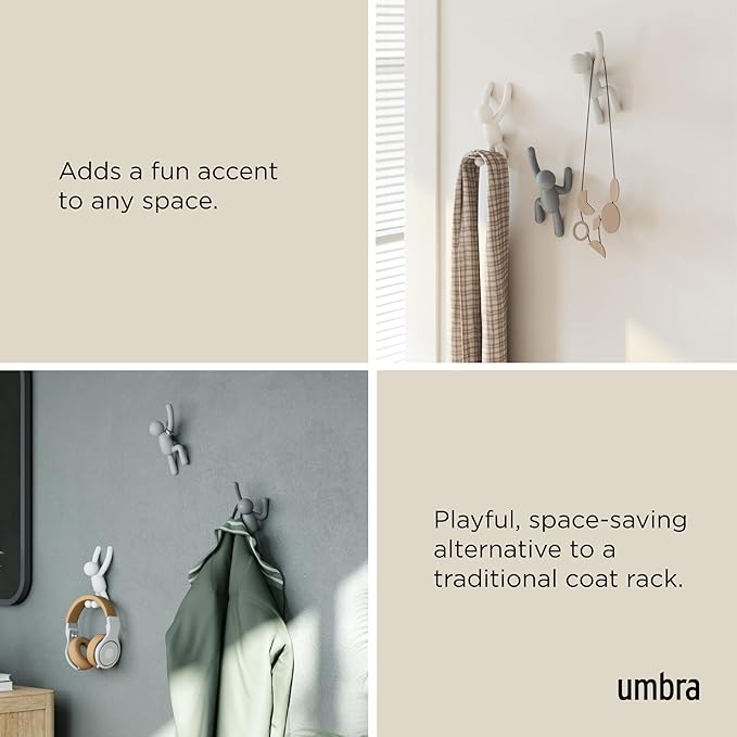 Umbra Buddy Wall Hooks – Decorative Wall Mounted Coat Hooks - Image 4