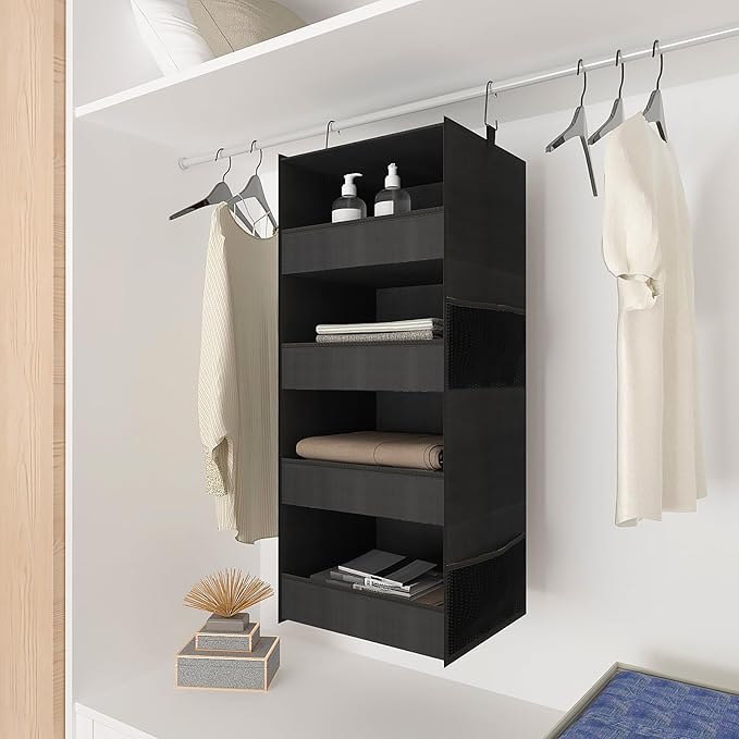 4-Shelf Hanging Closet Organizer and Storage Foldable Hanging Closet Shelves - Image 5