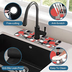 Abstract Geometric Sink Faucet Absorbing Mat Vintage Tile Super Absorbent Fast - Image 4