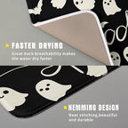 Halloween Dish Drying Mat for Kitchen Counter 16x18 Cute Ghost Black Spooky - Image 3