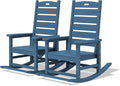 SERWALL Outdoor Rocking Chair Set of 2, Oversized Rocking Chair with Footboard for Adults, HDPE All Weather Resistant Rocking Chairs for Patio, 350lbs Weight Capacity, Navy by SERWALL