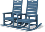 SERWALL Outdoor Rocking Chair Set of 2, Oversized Rocking Chair with Footboard for Adults, HDPE All Weather Resistant Rocking Chairs for Patio, 350lbs Weight Capacity, Navy by SERWALL