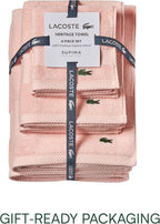 Lacoste Heritage Supima Cotton 6-Piece Towel Set, 2 Bath Towels, 2 Hand Towels - Image 4