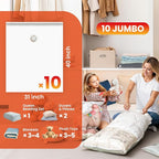 TAILI 10 Pack Vacuum Storage Bags, Jumbo Vacuum Seal Bags - Image 3