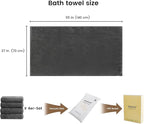 SEMAXE Grey Bath Towels Set of 4, 100% Cotton Luxury Bathroom Towels, and - Image 2