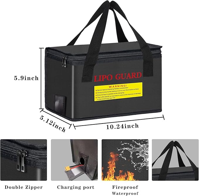 Lipo Battery Safe Bag Large Capatity Fireproof Bag - Image 4