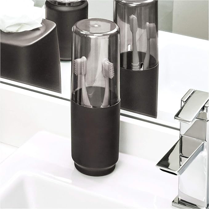 iDesign Austin Covered Holder, Holds Regular and Electric Toothbrushes - Image 2