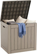 DRATO Deck Boxes, 30 Gallon Outdoor Storage Box for Patio Cushion, Garden Tools, Waterproof and UV Resistant, Lockable (Grey,30 Gallon) by DRATOprovidesawarmandcozy